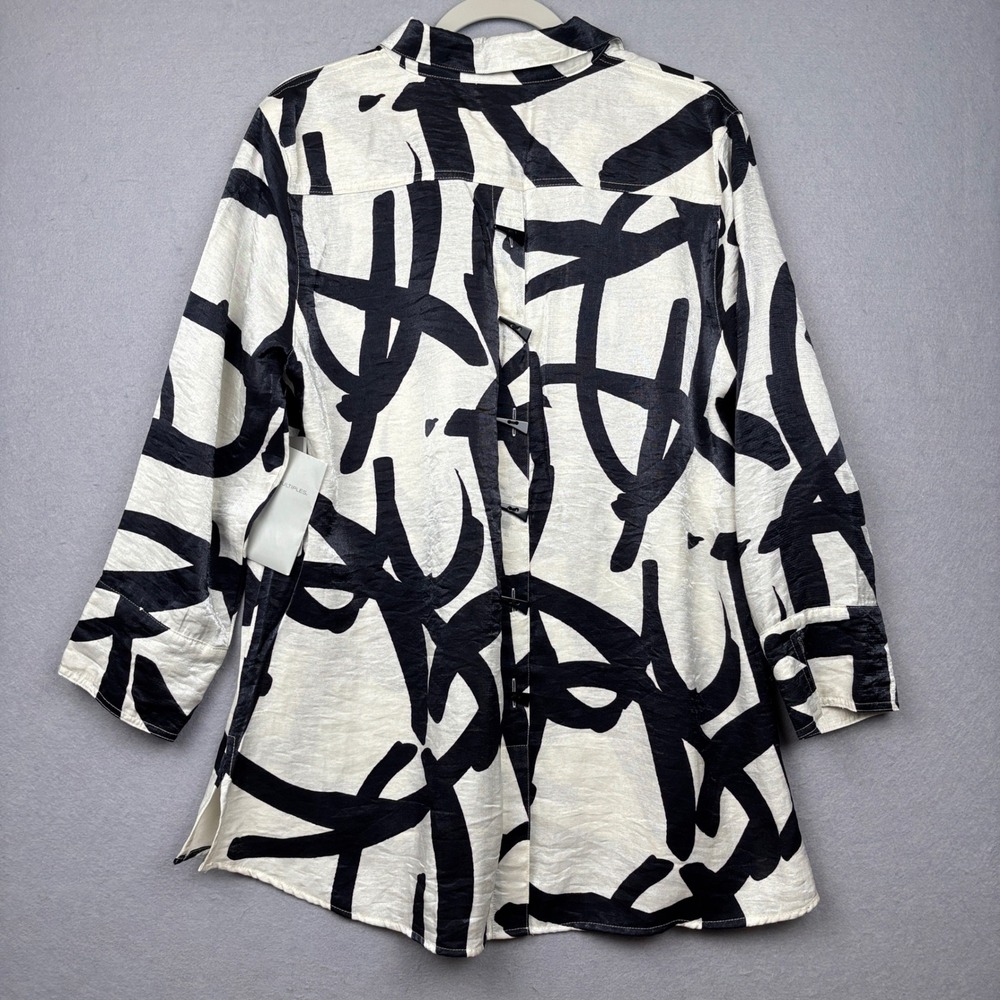 Multiples Shirt Womens L Toggle Button Abstract Print - Picture 4 of 9